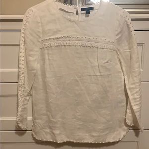 J. Crew white linen blouse